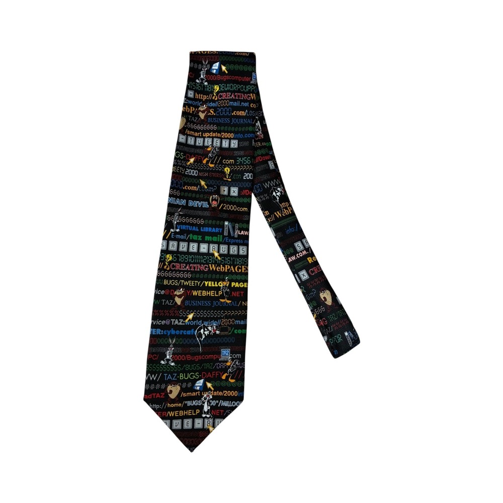 New VTG Oleg Cassini Silk Tie Red Blue Floral Houndstooth Geometric‎ Print Men